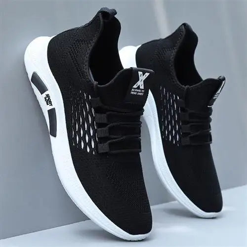Tênis masculino casual de verão fino respirável anti-odor para corrida super macio e versátil branco