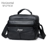 Jeep Buluo Bolsa de ombro masculina de couro bovino legítimo, preta, casual, de negócios, grande capacidade, bolsa transversal, alta qualidade, nova