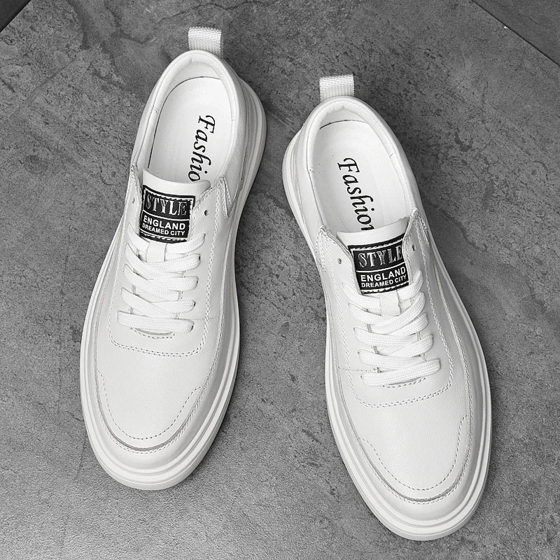 Sapatos de skate masculinos de couro legítimo.
