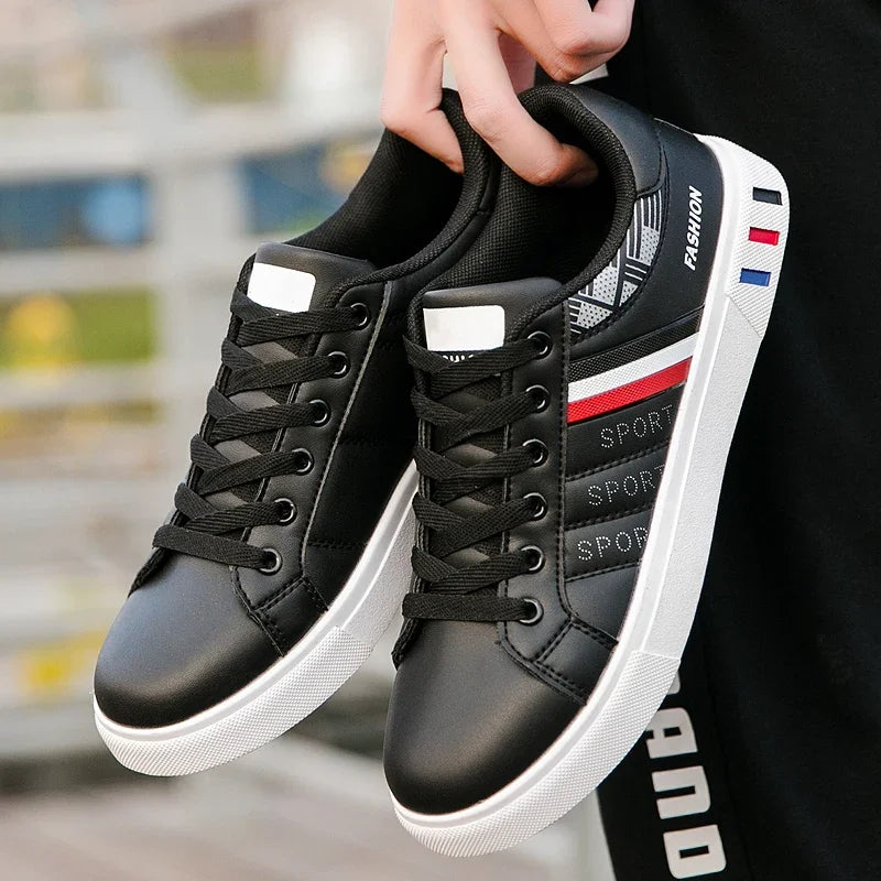 tênis casuais masculinos nova moda rendas sapatos brancos estudante conforto esportes plus size sapatos vulcanizados zapatillas de hombre